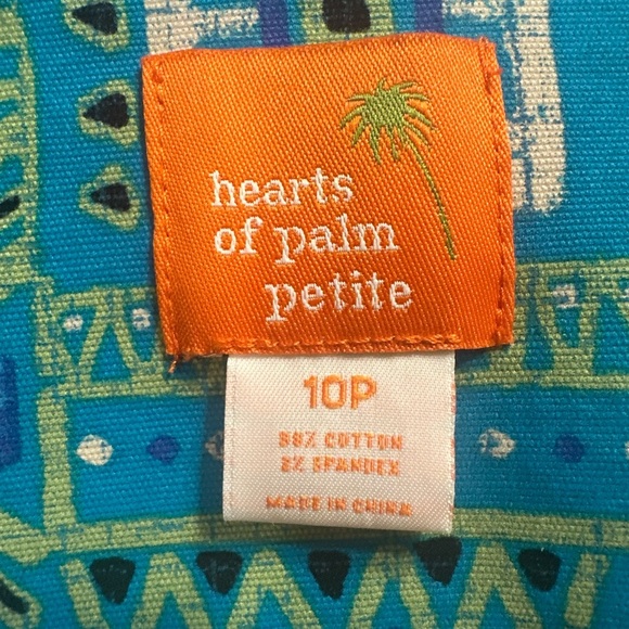 Hearts of Palm Petite 10P Turquoise Aztec Print Studded Cotton Stretch Jacket - Picture 9 of 9